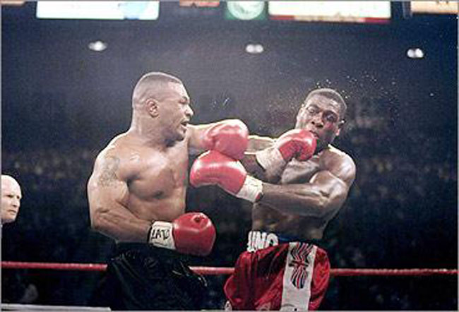 Bruno gets punched by Tyson