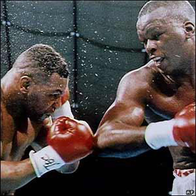 Iron Mike gets punched by Buster Douglas