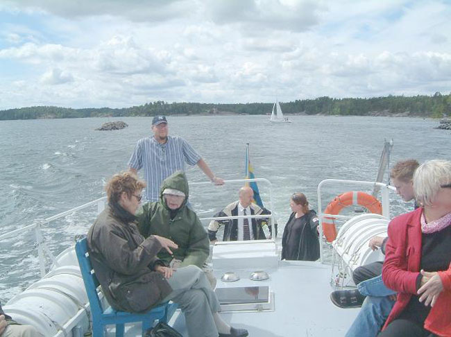 He and the travellers on the boat