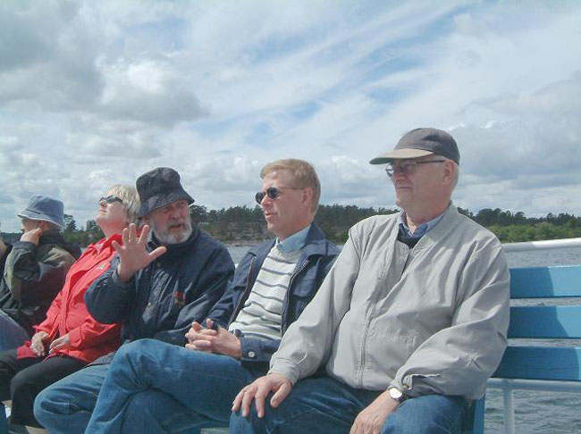 My father to the right enjoying the breeze